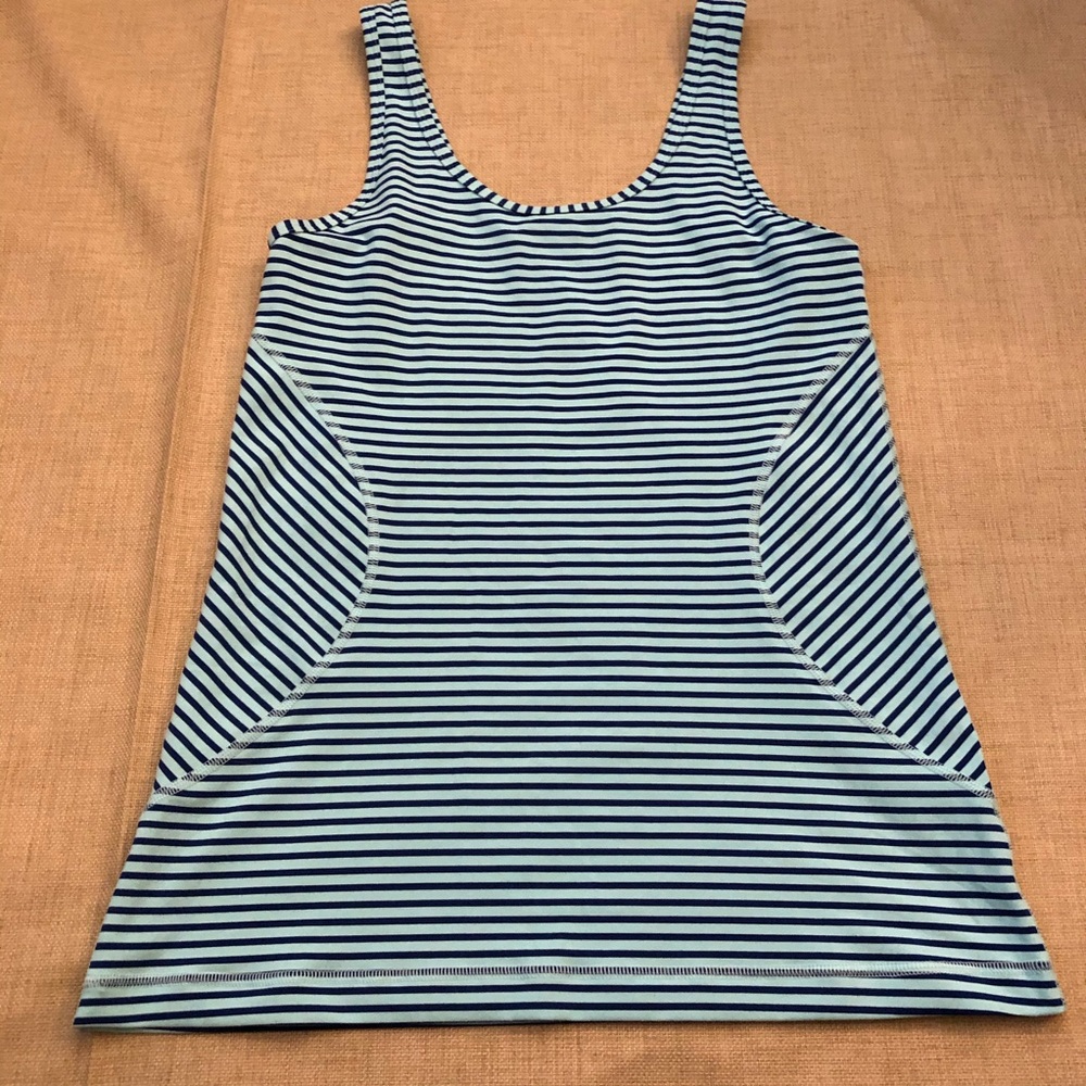 Zella Double Scoop Ocean Stripe Tank Top